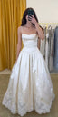 Pretty A Line Spaghetti Straps Stain Lace Long Formal Prom Dresses Formal Dresses