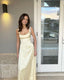Pretty A Line Spaghetti Straps Yellow Satin Formal Prom Dresses Formal Evening Dresses Formal Dresses