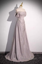 Pretty A Line Square Neckline Sleeveless Long Evening Party Dresses Pink Formal Prom Dresses