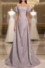 Pretty A Line Square Neckline Sleeveless Long Evening Party Dresses Pink Formal Prom Dresses