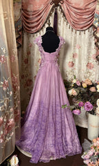 Pretty A Line Sweetheart Neckline Long Tulle Lilac Party Dresses Formal Prom Dresses