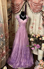 Pretty A Line Sweetheart Neckline Long Tulle Lilac Party Dresses Formal Prom Dresses