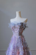 Pretty A Line Sweetheart Tulle Long Formal Prom Dresses Evening Gowns