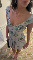 Pretty A Line V Neck Gray Chiffon Formal 8Th Grade Homecoming Dresses Summer Middle School Hoco Dresses 18Th Birthday Outfits