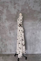 Pretty A Line V Neckline Floral Long Formal Prom Dresses Birthday Dresses For Women