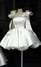 Pretty Ball Gown Spaghetti Straps Pink Satin Short Mini Formal 8Th Grade Homecoming Dresses Summer Middle School Hoco Dresses Birthday Outfits