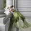 Pretty Ball Gown Strapless Olive Green Long Satin Formal Prom Dresses Formal Evening Dresses