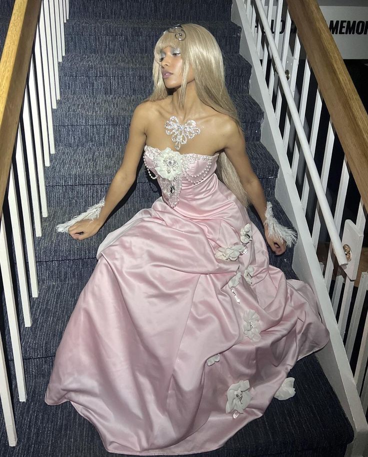 Pretty Ball Gown Strapless Pink Long Satin Formal Prom Dresses Formal Evening Dresses Main image
