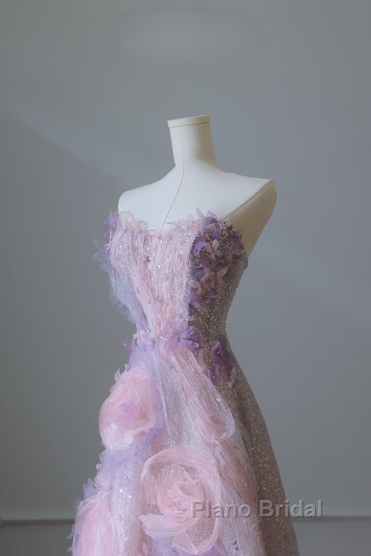 Pretty Ball Gown Sweetheart Pink Floral Tulle Long Formal Prom Dresses Evening Gowns