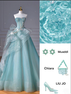Pretty Ball Gown Sweetheart Tulle Green Long Formal Evening Dresses Formal Prom Dresses With Ruffles