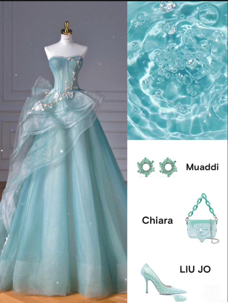 Pretty Ball Gown Sweetheart Tulle Green Long Formal Evening Dresses Formal Prom Dresses With Ruffles