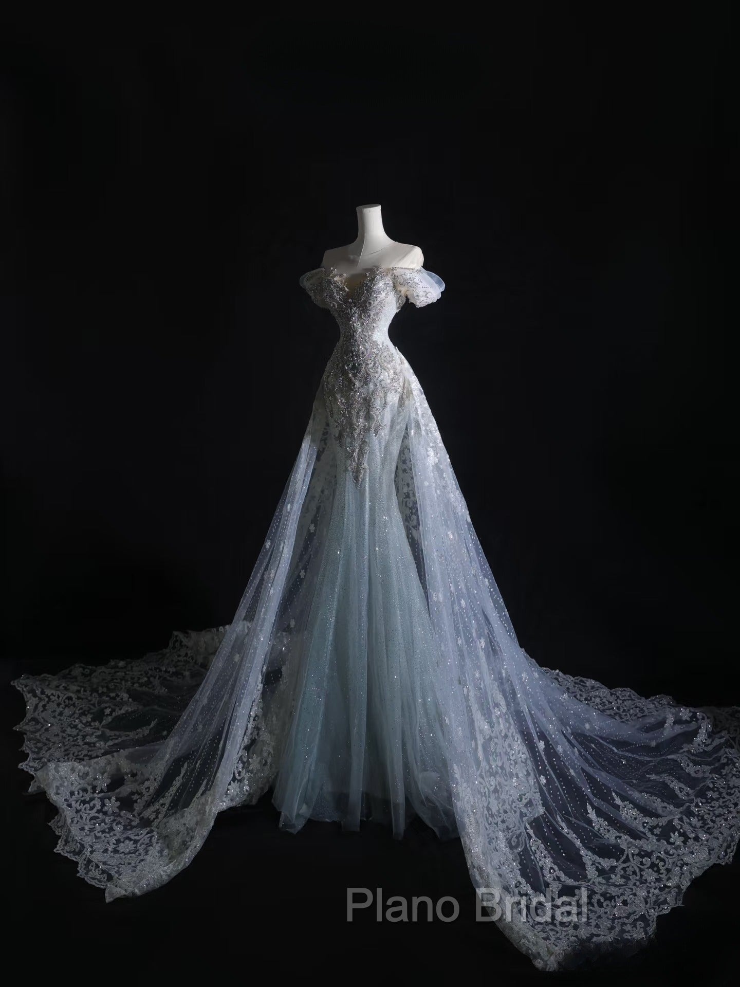 Pretty Mermaid Off The Shoulder Silver Beads Long Formal Prom Dresses Formal Evening Dresses Secondary image