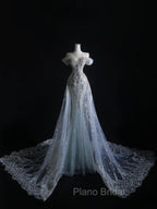 Pretty Mermaid Off The Shoulder Silver Beads Long Formal Prom Dresses Formal Evening Dresses