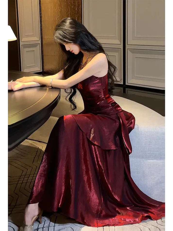 Pretty Mermaid Spaghetti Straps Olive Green Long Formal Prom Dresses Formal Evening Gowns
