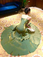 Pretty Mermaid Spaghetti Straps Olive Green Long Formal Prom Dresses Formal Evening Gowns