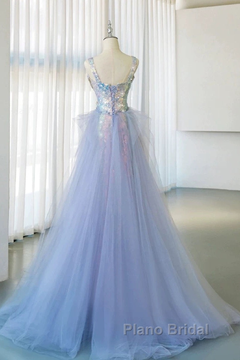 Pretty Mermaid Square Neckline Sequin Long Evening Dresses Formal Prom Dresses Secondary image