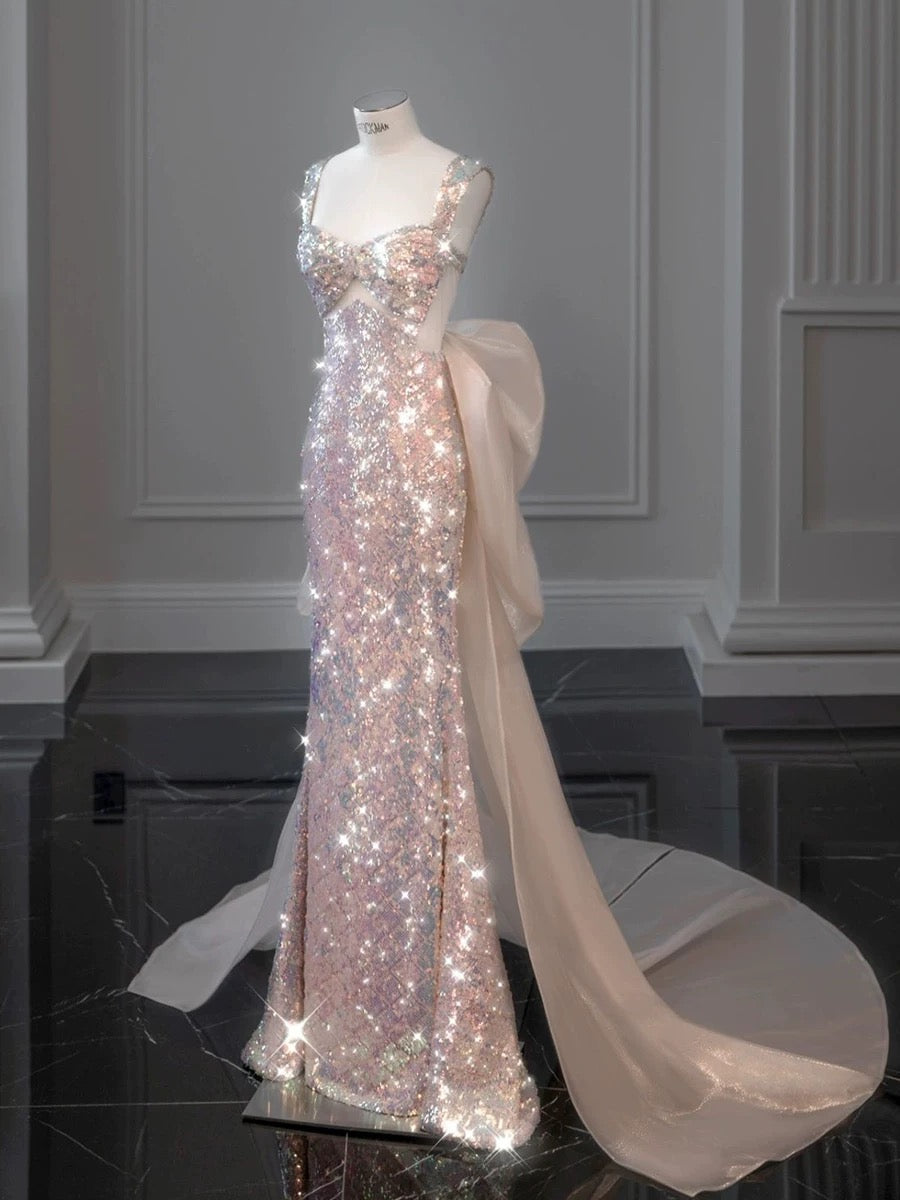 Pretty Mermaid Sweetheart Sequin Long Formal Evening Dresses Formal Prom Dresses Birthday Outfits