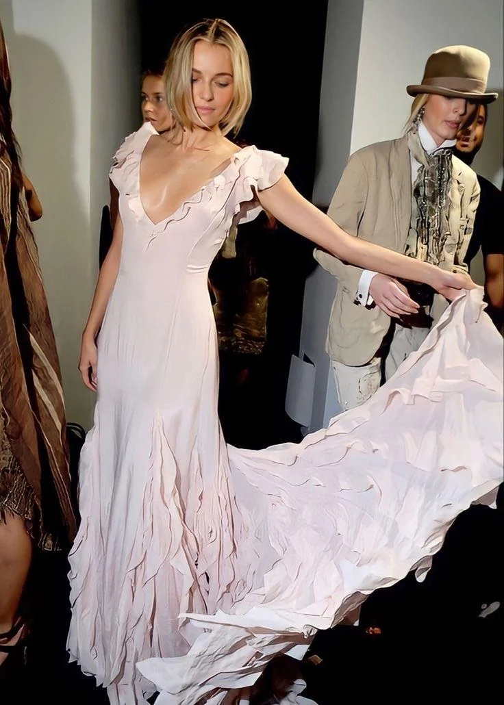 Pretty Mermaid V Neckline Long Chiffon Formal Prom Dresses Formal Evening Dresses