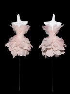 Pretty Pink Organza Sequin Beaded Homecoming Dresses Strapless Birthday Party Dresses
