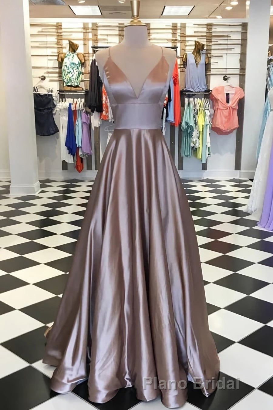 Pretty Royal Blue A-line Spaghetti Straps Formal Prom Dresses, Evening Dresses Secondary image