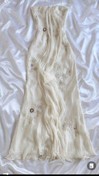 Pretty Sheath Halter Sleeveless Ivory Chiffon Formal Prom Dresses Long Formal Evening Dresses
