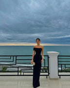 Pretty Sheath Off The Shoulder Black Long Formal Prom Dresses Party Dresses