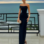 Pretty Sheath Off The Shoulder Black Long Formal Prom Dresses Party Dresses