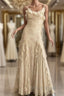 Pretty Sheath Spaghetti Straps Yellow Floor Length Evening Dresses Chiffon Formal Prom Dresses