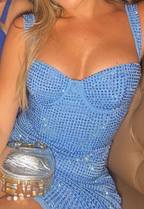 Pretty Sheath Sweetheart Blue Sequin Formal Homecoming Dresses 21St Birthday Outfits Graduation Dress Short Mini Cocktail Dresses