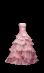 Pretty Strapless A Line Ruffle Long Formal Prom Dresses White Layered Wedding Dresses