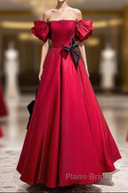 Princess A Line Off The Shoulder Party Dresses Red Formal Prom Dresses