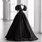 Princess Ball Gown Black Lace Long Formal Prom Dresses