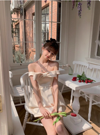 Princess Bow Satin One Shoulder Birthday Dresses Homecoming Dresses