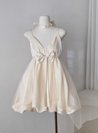 Princess Bowknot Halter Neck Sling Waist Net Tulle Puffy Birthday Prom Dresses Homecoming Dresses