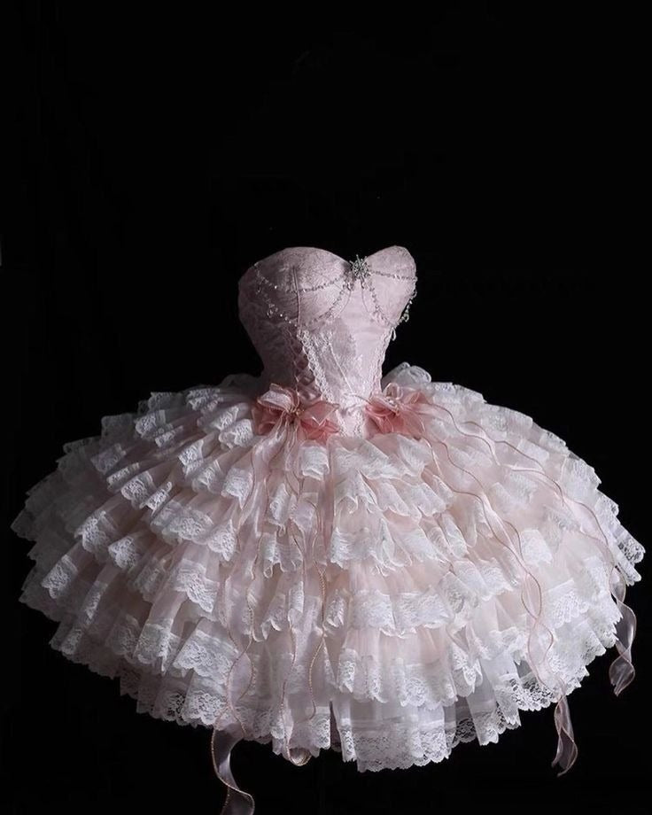 Princess Pink Ball Gown Sweetheart Lace Short Homecoming Dresses 16Th Birthday Outfits Secondary image