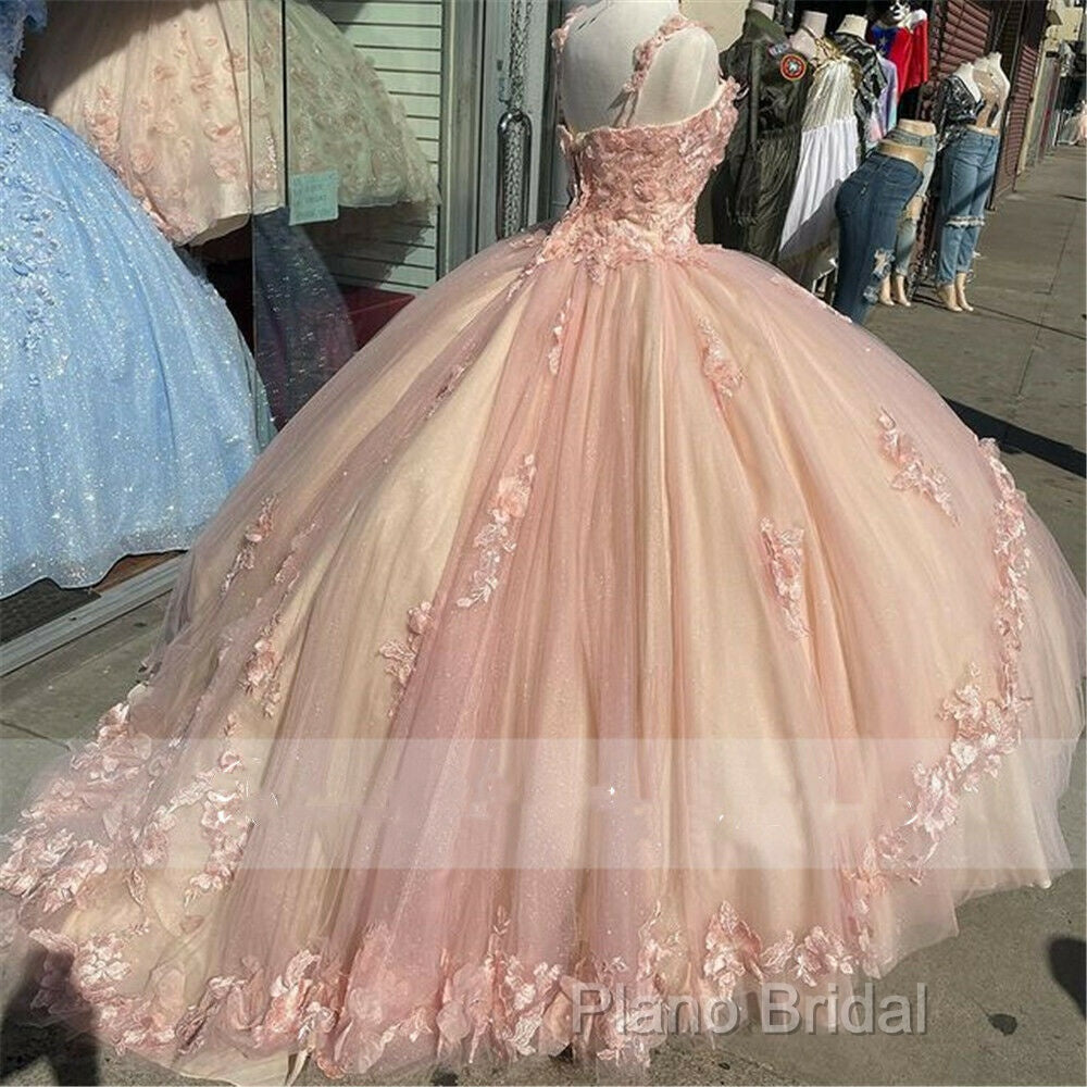 Princess Pink Quinceanera Dresses Lace Appliques Sweet 15 Party Formal Prom Ball Gown Secondary image