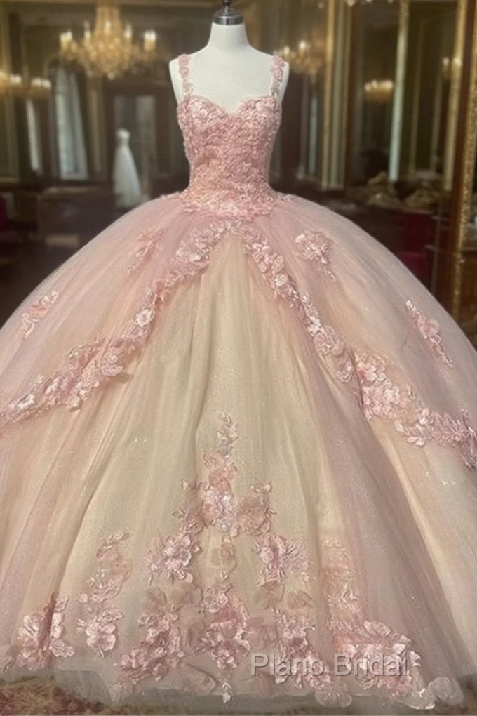 Princess Pink Quinceanera Dresses Lace Appliques Sweet 15 Party Formal Prom Ball Gown Main image