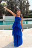 Princess Royal Blue Tiered Tulle Formal Prom Dresses  Formal Dresses