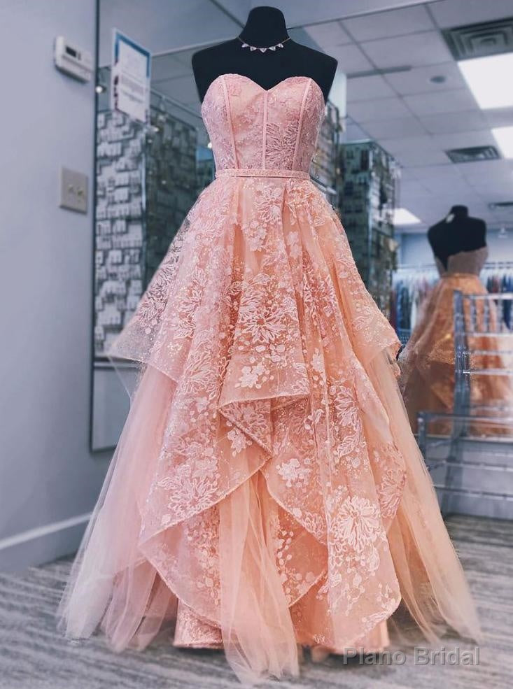 Princess Sweet 16 Dress Sweetheart Neck Tulle Long Prom Dress Main image