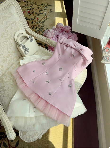 Princess Tube Top Heavy Diamond Satin A-Line 17Th Birthday Homecoming Dresses Main image