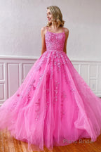 Princess Yellow Spaghetti Straps Prom Dress