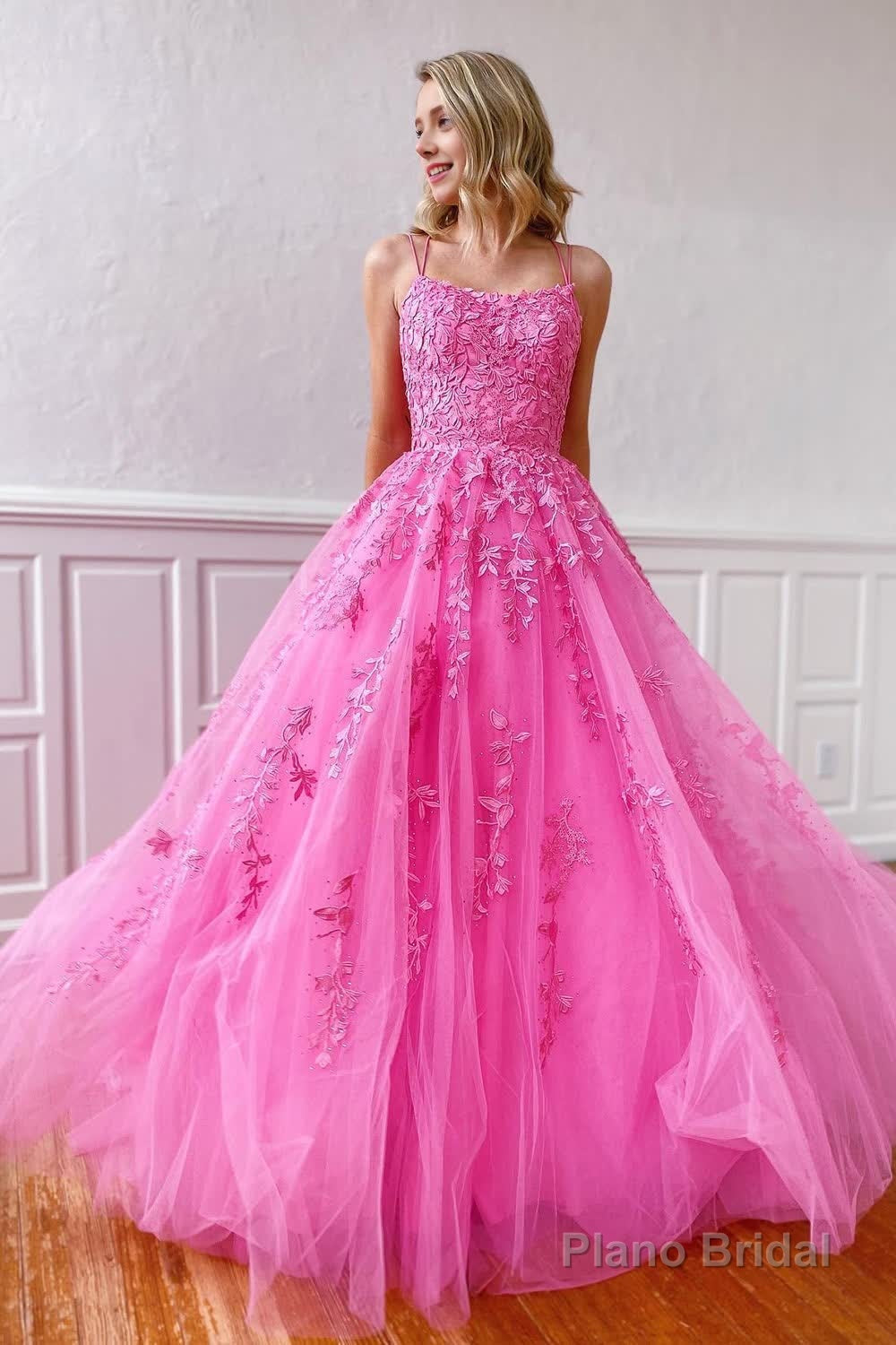 Princess Yellow Spaghetti Straps Prom Dress