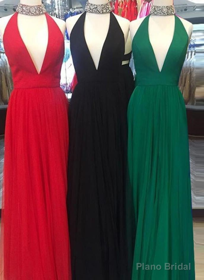 Newly A-Line/Princess V Neck Red Tulle 2025 Prom Dresses Main image