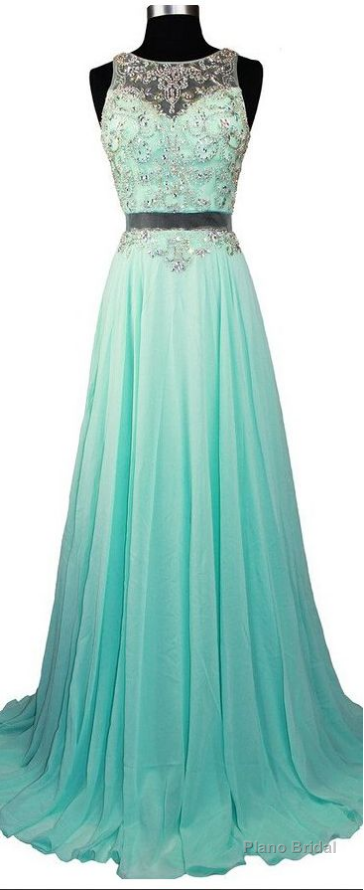 Sparkle Prom Dresses With Silver Beading Chiffon Prom Dresses Simple Evening Gowns Main image