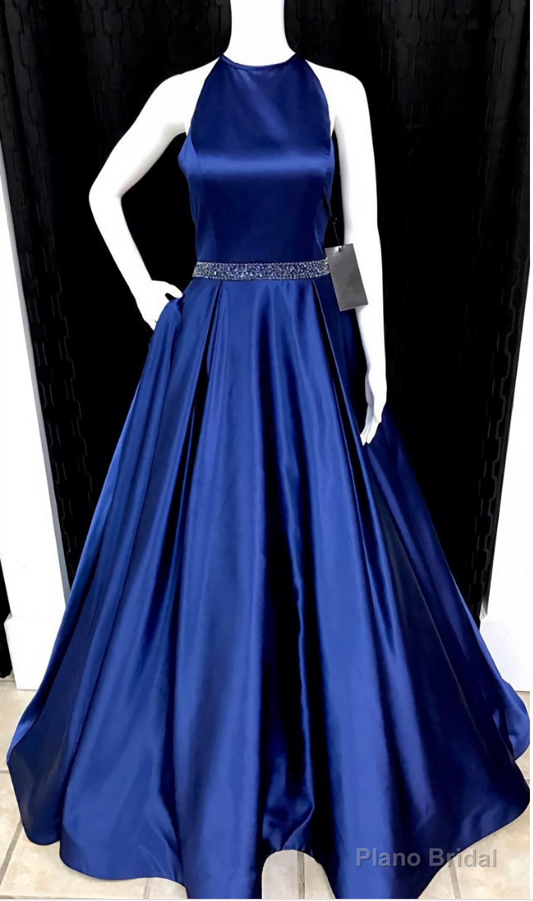 2025 Newly A-Line/Princess Satin Royal Blue Prom Dresses Main image