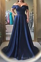 Simple Off The Shoulder Long Ball Gowns Formal Prom Dresses