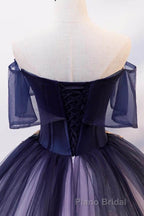 Ombre Ball Gown Formal Prom Dresses Quinceanera Dresses with Delicate Gold Appliques