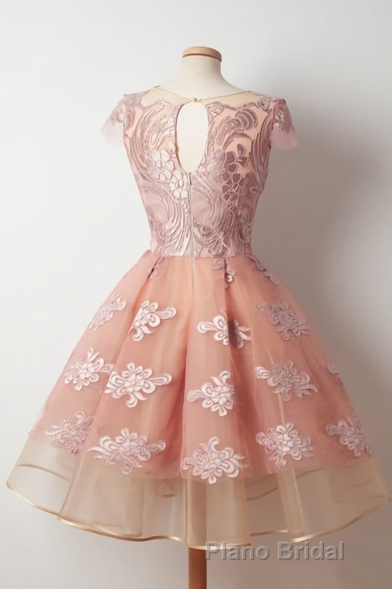 Cap Sleeves Junior Pretty Appliques Short Sweet 16 Formal Prom Dresses Secondary image