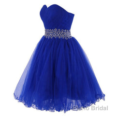 Cheap Homecoing Short Homecoing Sweetheart Royal Blue Homecoing Beading Homecoing Royal Blue Prom Dresses