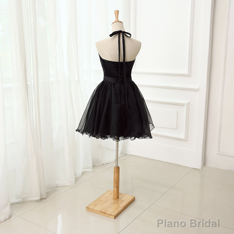Cute Little Black Short Halter Short 2025 Prom Dresses